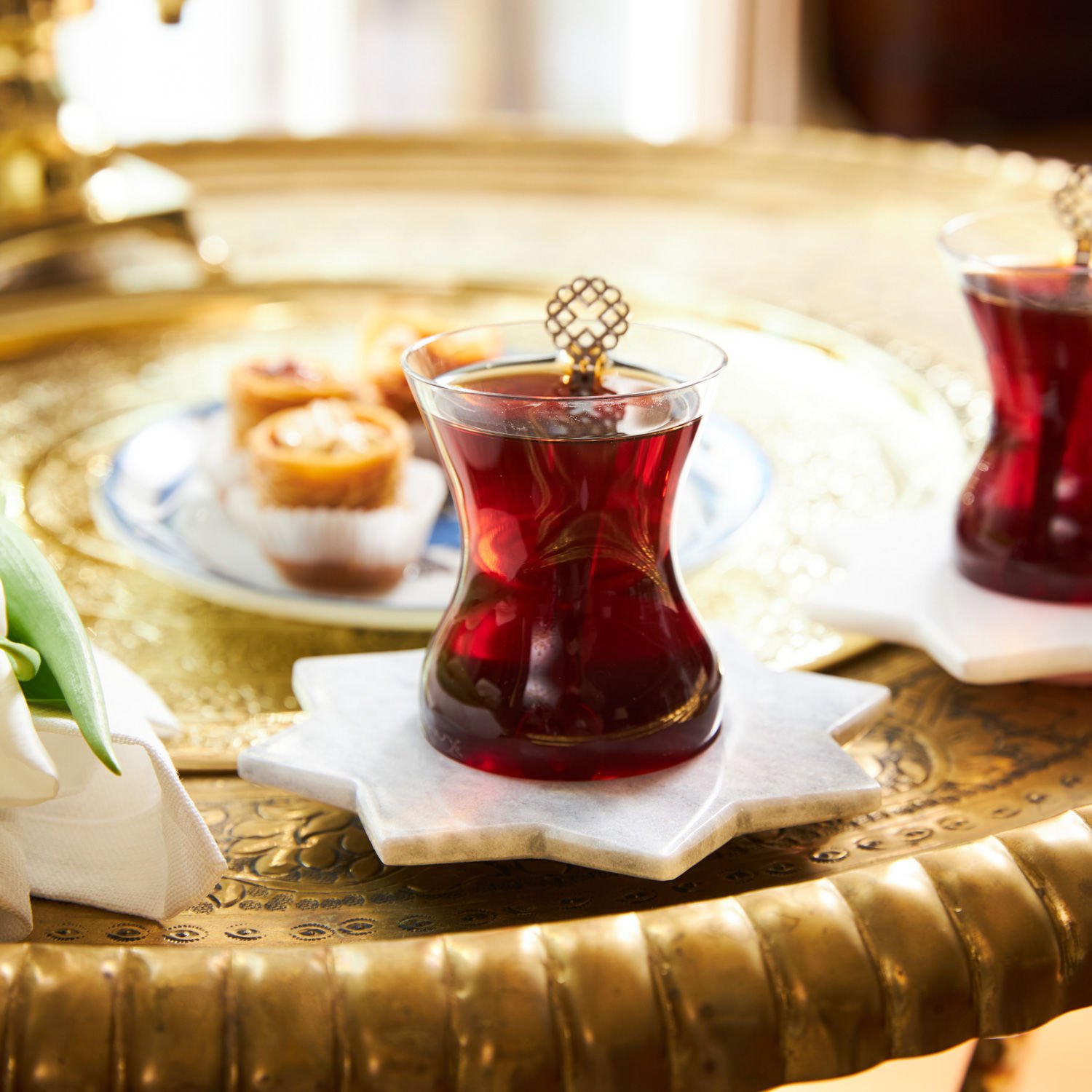 Selçuklu Yıldızı Çay Bardağı 2\'li Set Gri