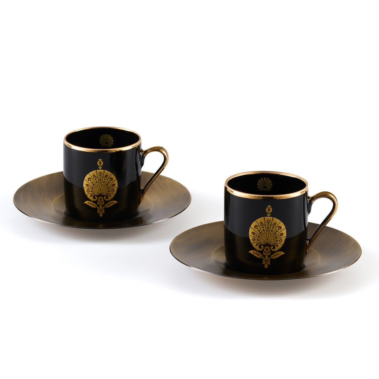 Siyah Sırlı Karanfil Kahve Fincan 2\'li Set