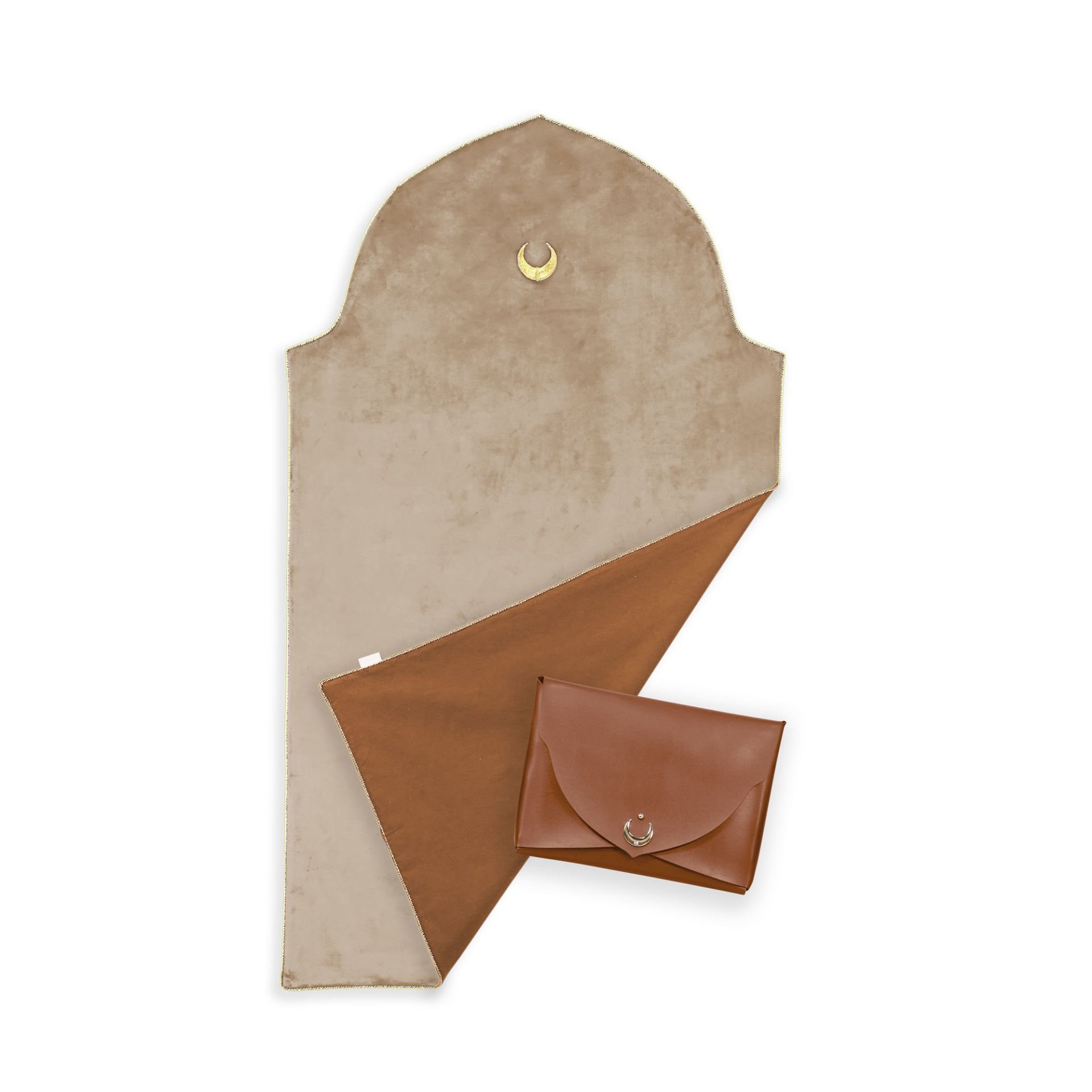 Deri Çantalı Hilal Seccade Taba